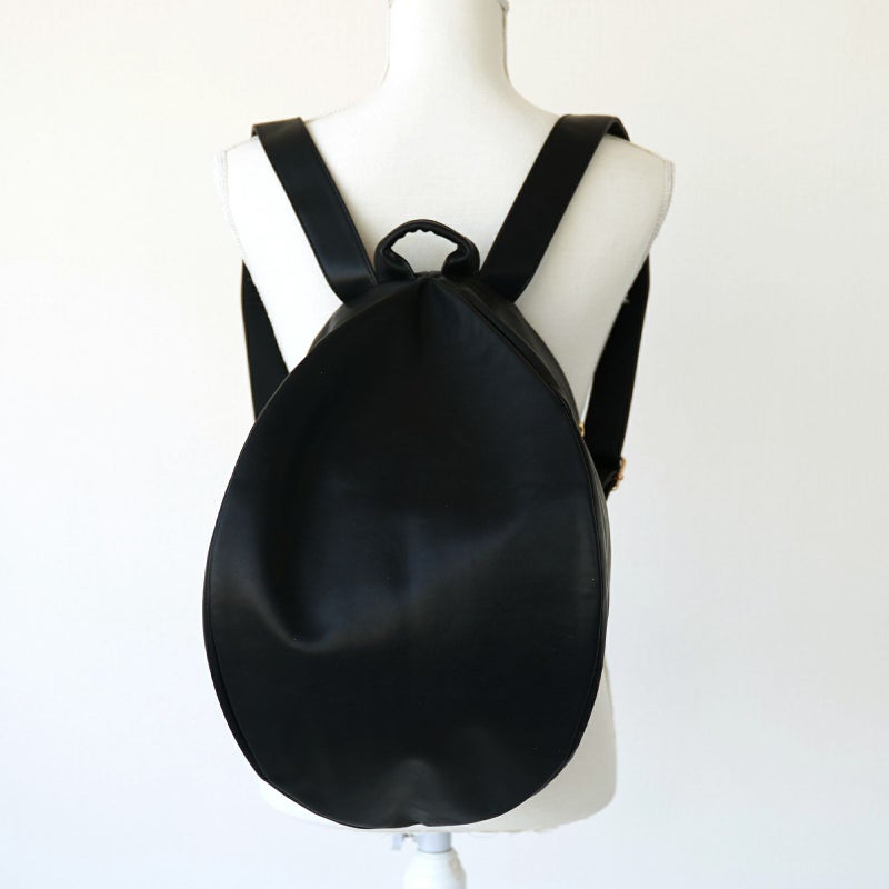 大きなPUレザーリュック黒ブラック通学通勤