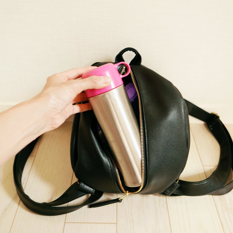 丸い大人可愛いPUリュックMレディース