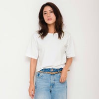 レディース滑らかコットン大人の半袖Tシャツ