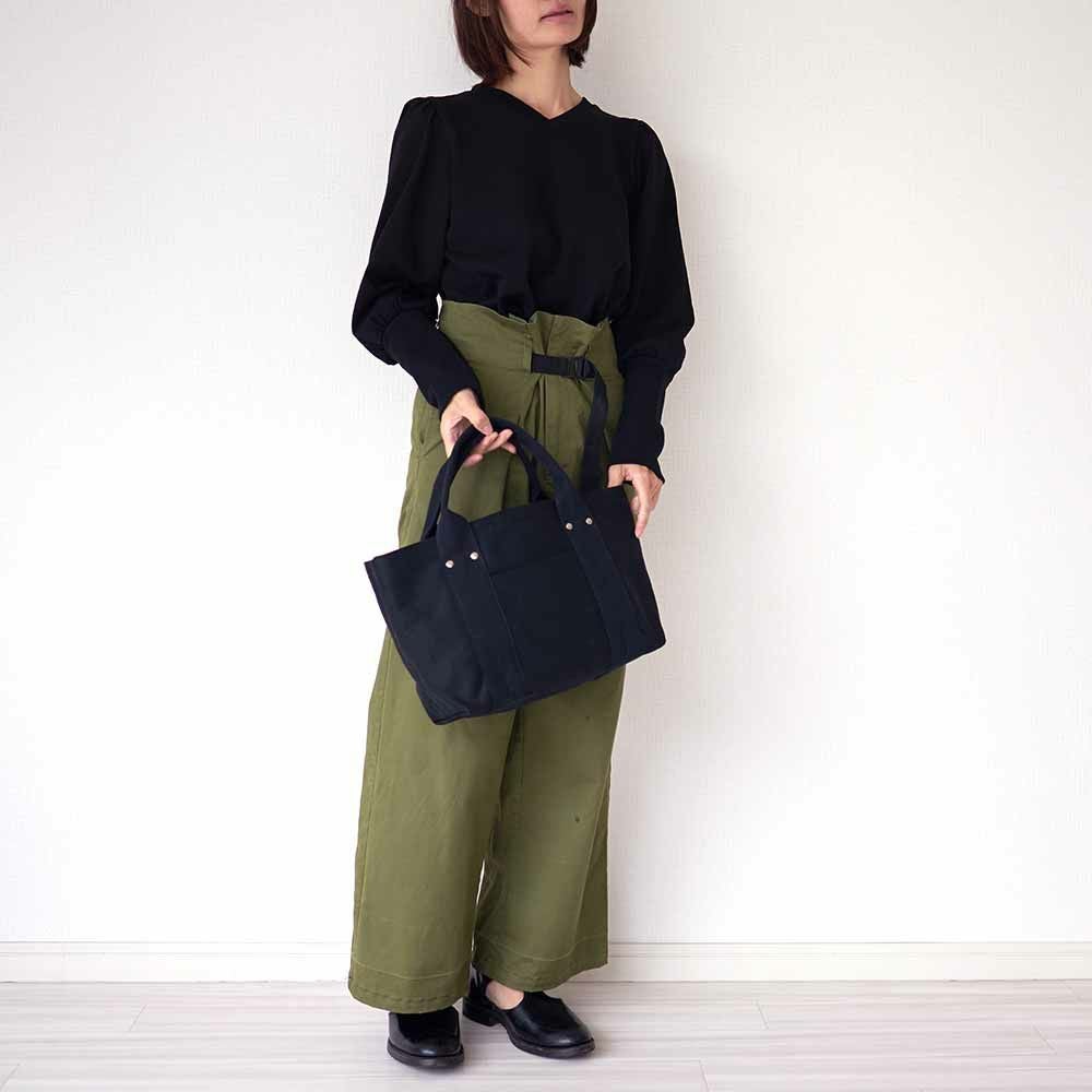 ワイドパンツカーキレディースベルト付き