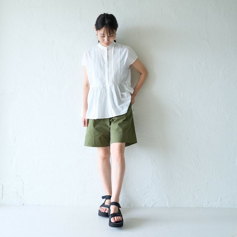 ウエストベルト付きベイカー ショートパンツ（カーキ） | もりのがっ