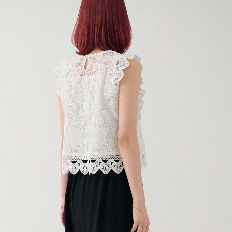 細見えレースブラウスホワイト