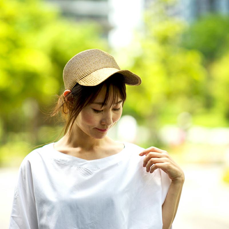 シンプルかわいい大人のキャップ麦わら帽子