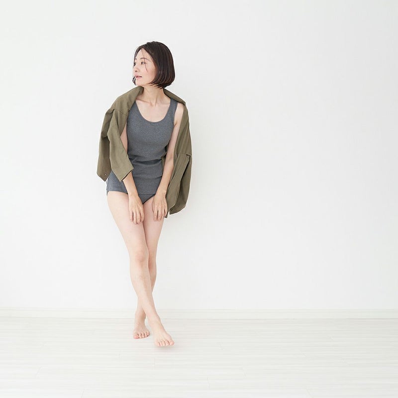 コットンニットブラトップ食い込まないショーツ