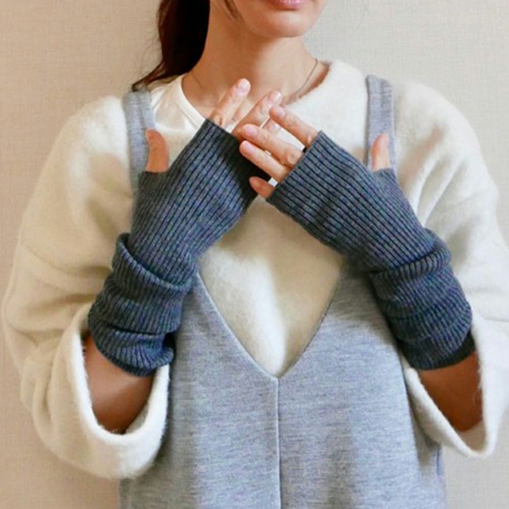 ハンドウォーマーロングタイプチャコールグレー