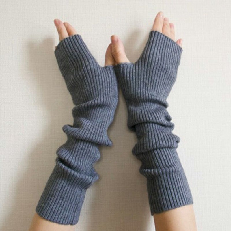 ハンドウォーマーロングタイプチャコールグレー