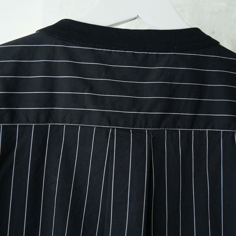 メンズ Tシャツ 夏服 黒 ブラック ストライプ きれいめ もりのがっこう