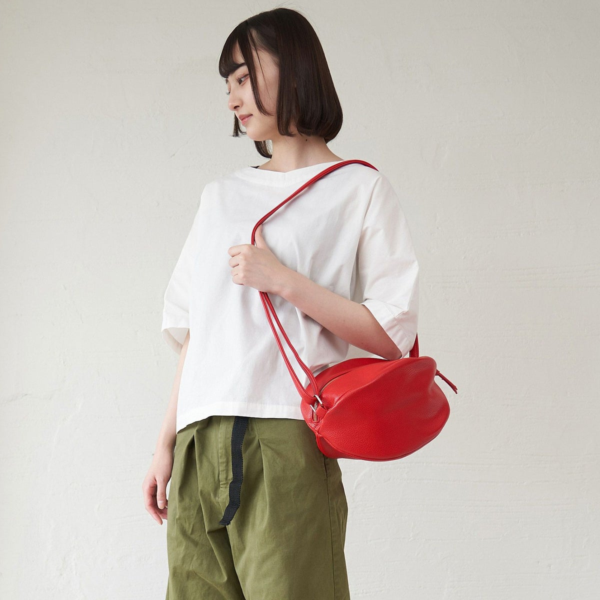 もりのがっこう ころんと丸いポシェット赤レッド ころんとポーチ