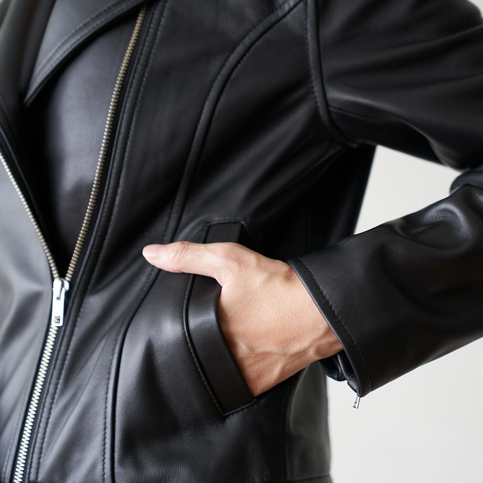JTPLEATHER ブラック ダブルライダースジャケット　ラムレザー　本革 ラムレザー ダブルライダースジャケット(ブラック) | もりのがっこう公式