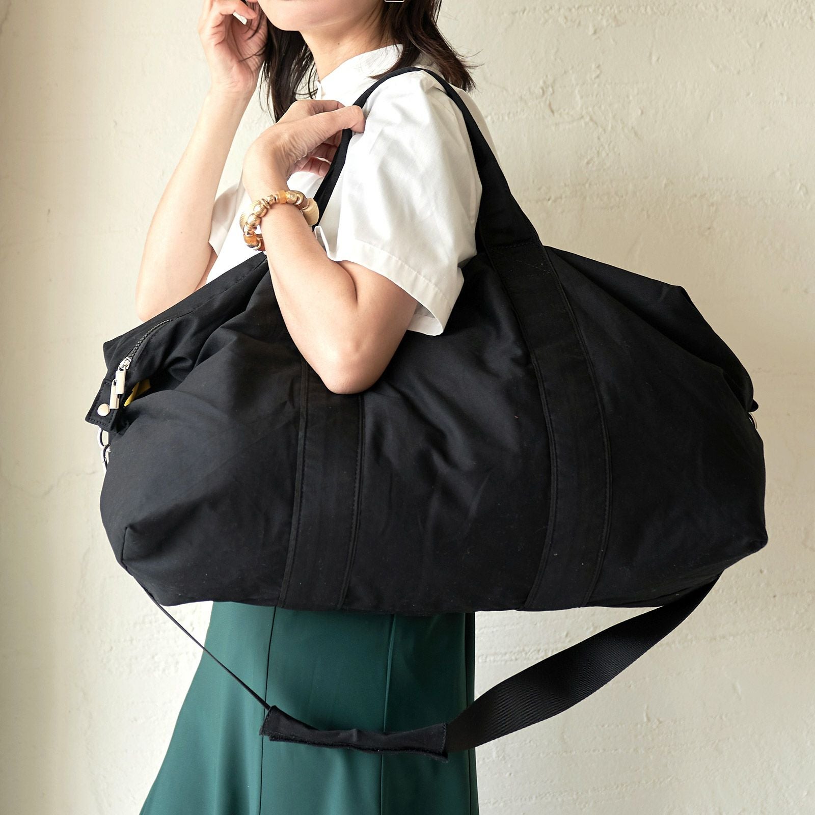 撥水ツイル ボストンバッグ（ブラック） | もりのがっこう公式