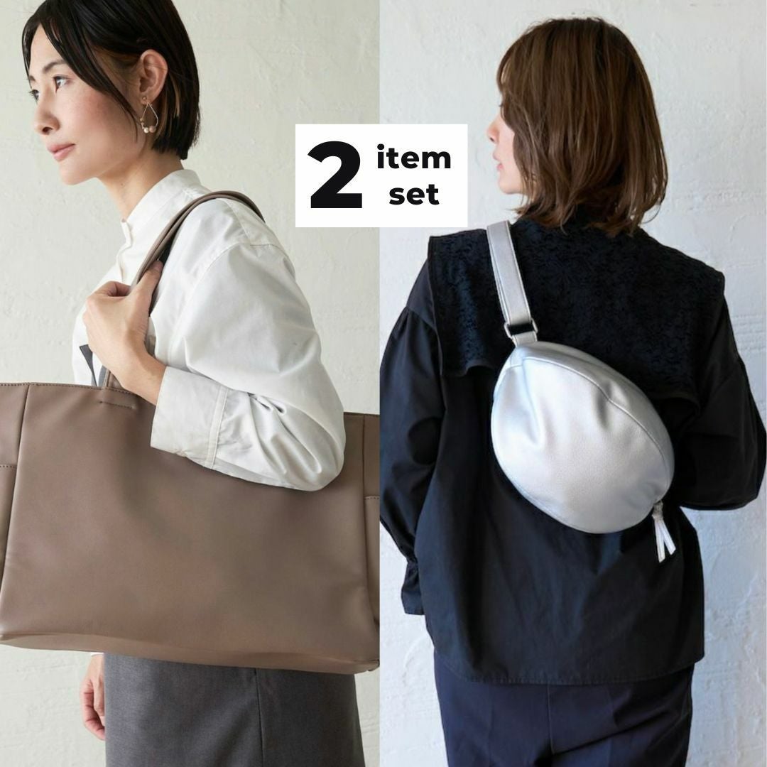 トートバッグ（グレーベージュ）＆ころんとポーチMサイズ | もりのがっ
