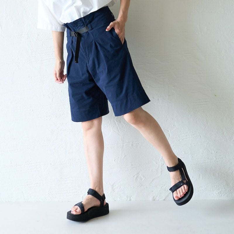 ウエストベルト付きベイカー ショートパンツ（ネイビー） | もりのがっ