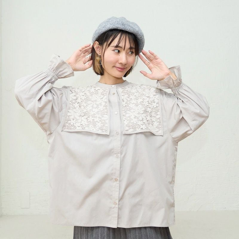 グレースクラス 25SS フラワーemb ケープブラウス シャツ 36 WOMEN シャツ・ブラウス GRACE CONTINENTAL グレースコンチネンタル 通販