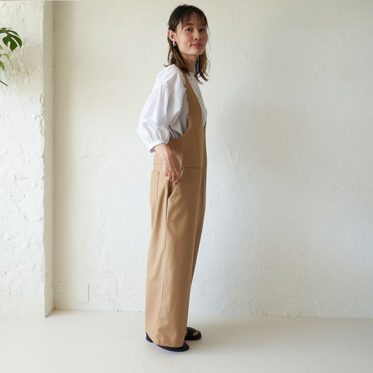 もりのがっこうサロペットパンツキャメル
