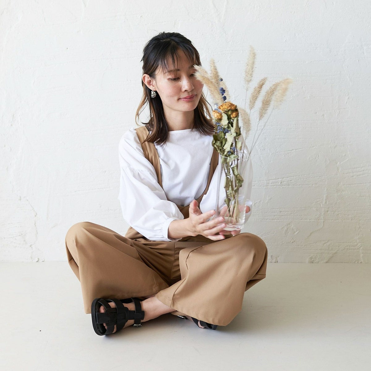 もりのがっこうサロペットパンツキャメル