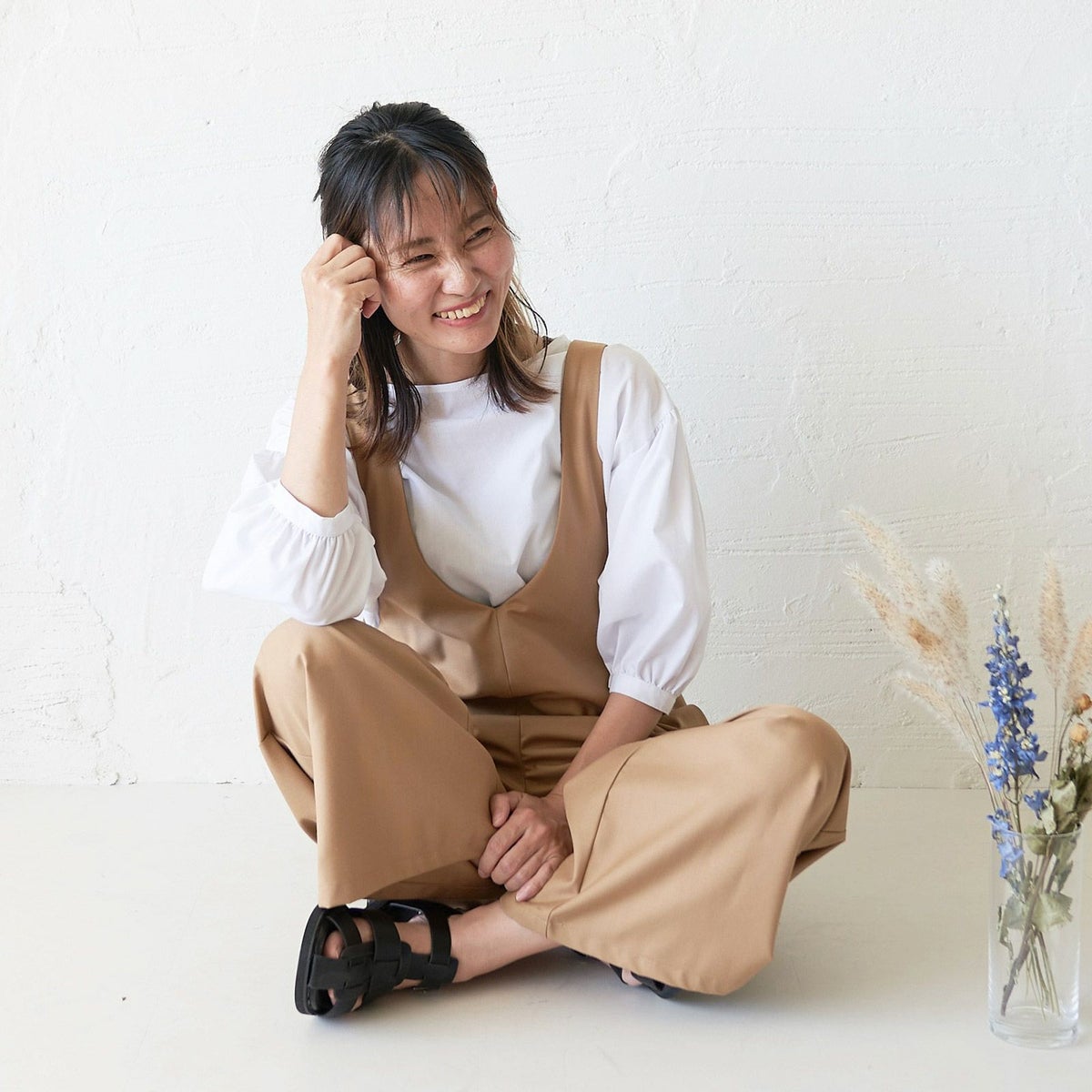 もりのがっこうサロペットパンツキャメル