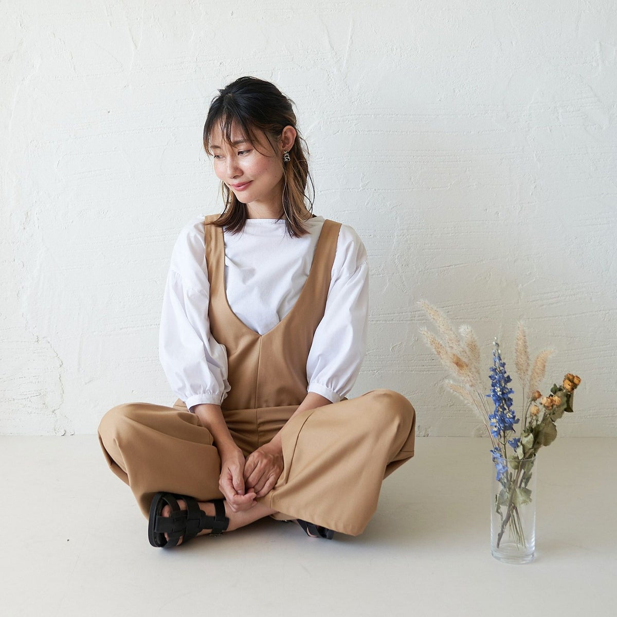 もりのがっこうサロペットパンツキャメル