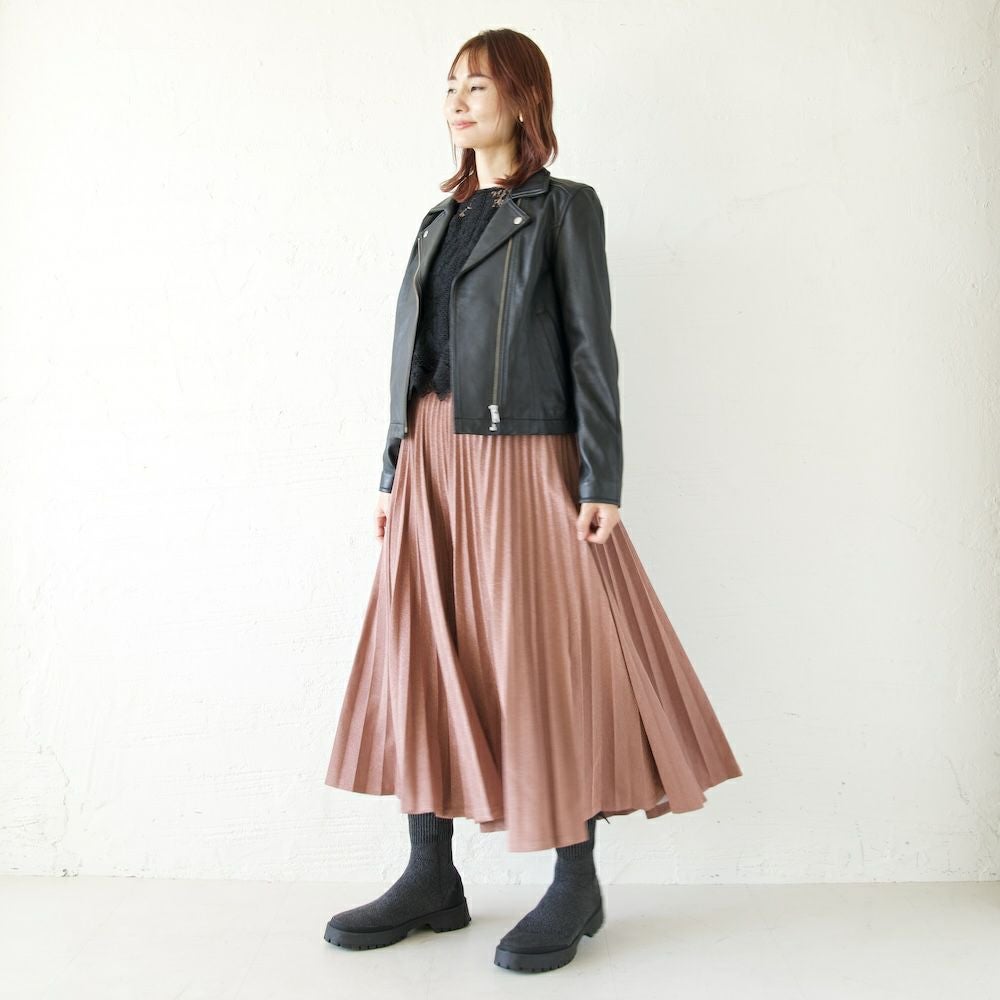 ラメプリーツスカート(ピンクベージュ) | もりのがっこう公式