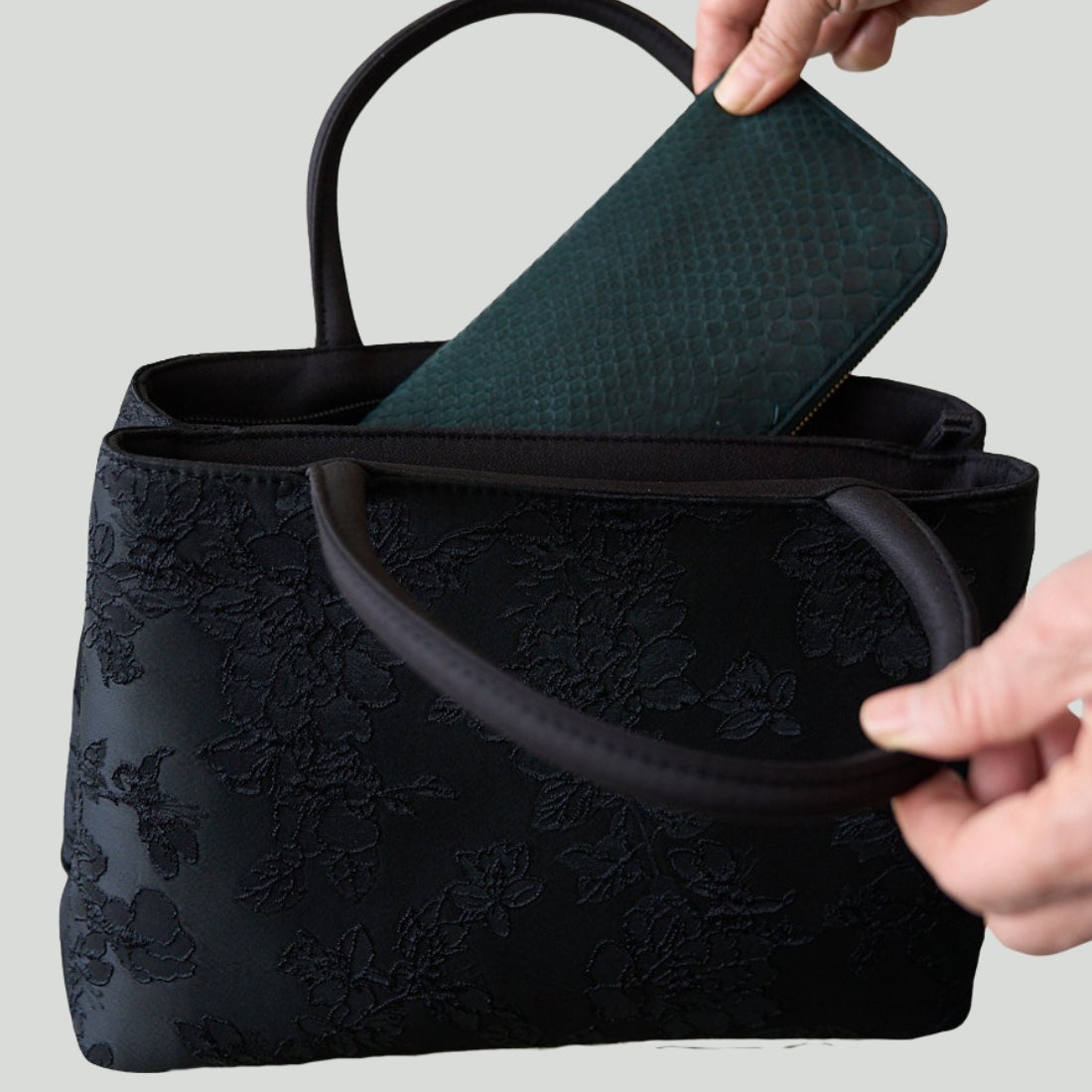 もりのがっこう大きめフォーマルバッグA4収納ブラック黒