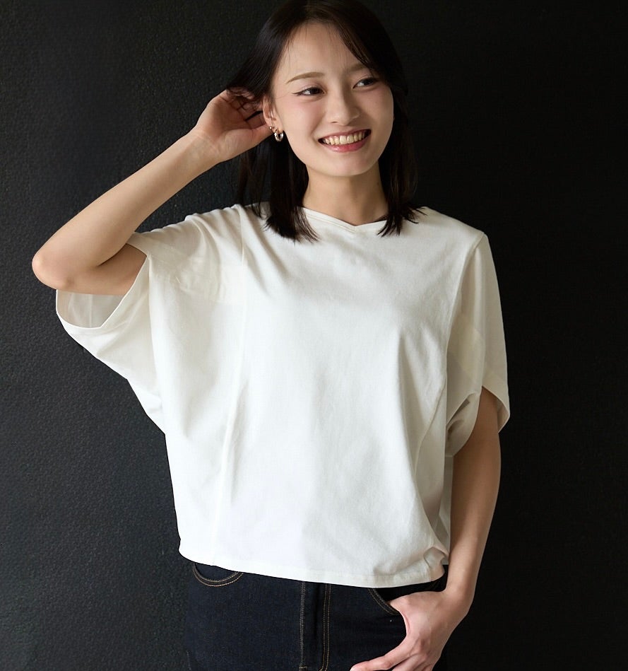 もりのがっこう 変形トップス ドルマンTシャツ