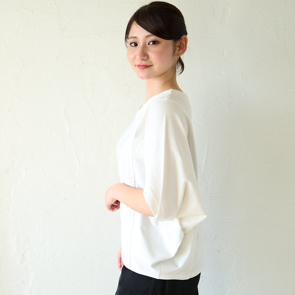 変形トップス　白T 変形トップスドルマンTシャツ (ホワイト) | もりのがっこう公式