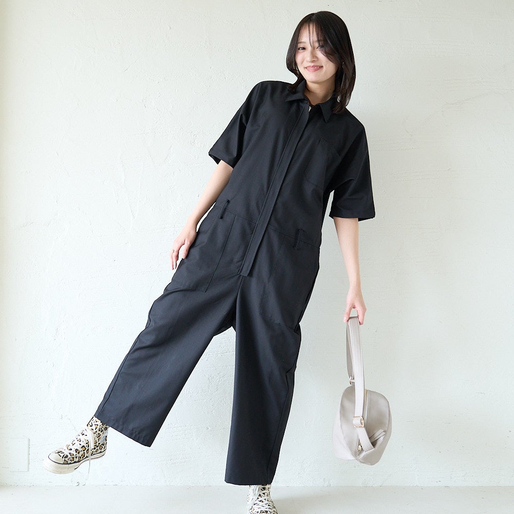 半袖オールインワン(ブラック) 