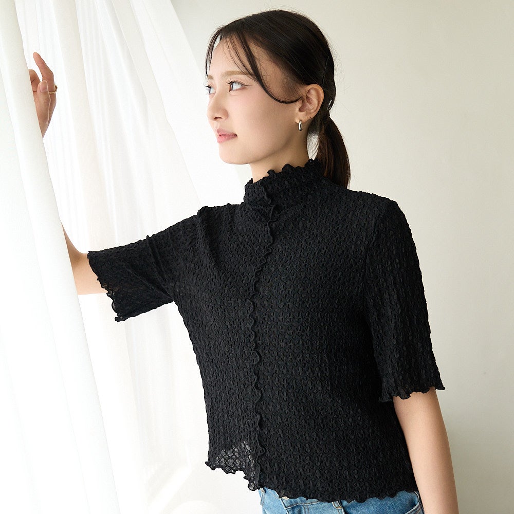 もりのがっこう大人のシアー柄ブラウス