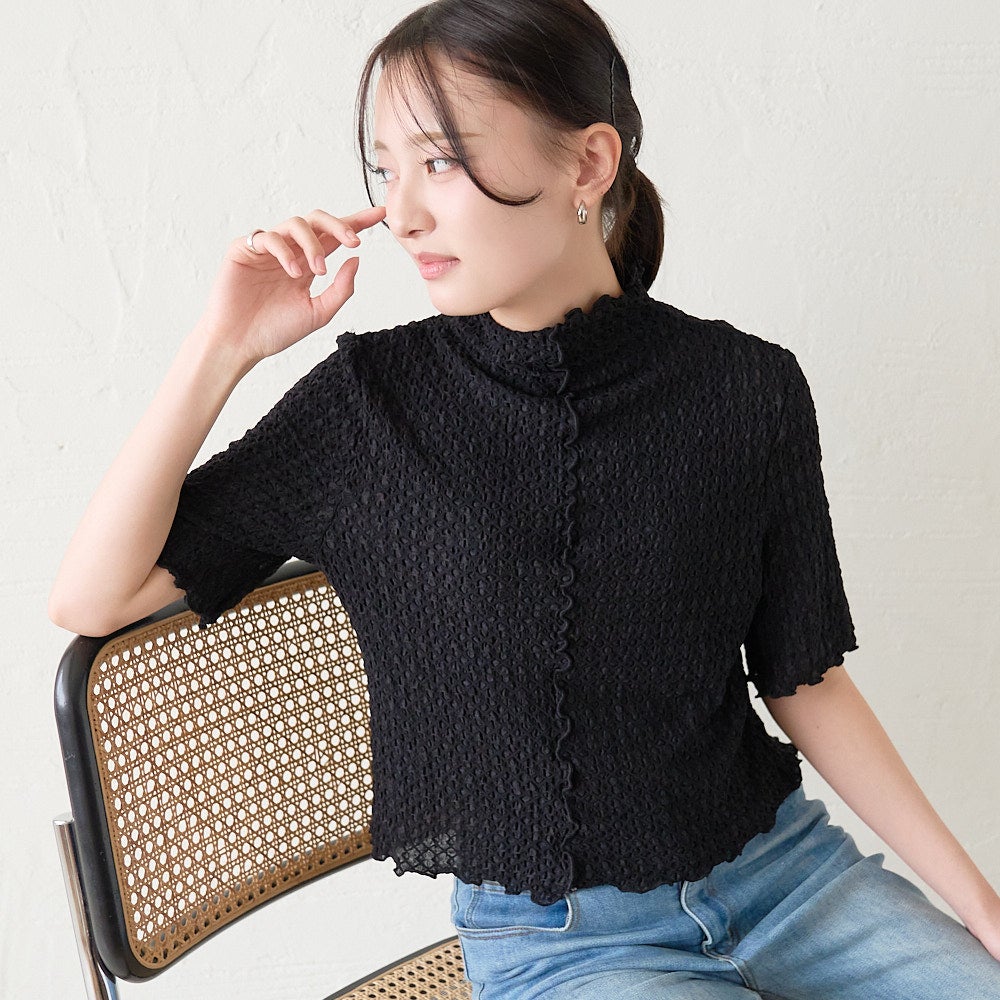 もりのがっこう大人のシアー柄ブラウス