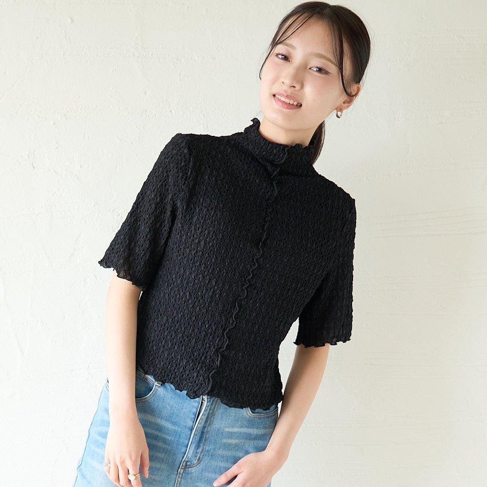 もりのがっこう大人のシアー柄ブラウス