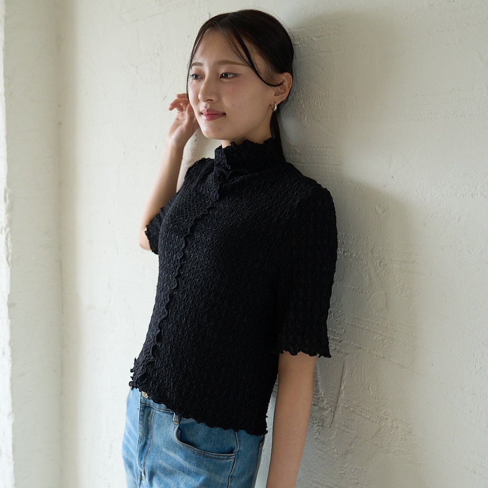 もりのがっこう大人のシアー柄ブラウス