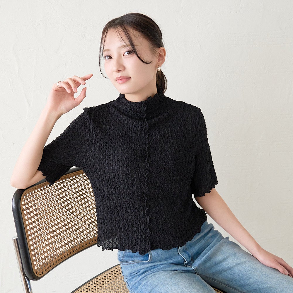 もりのがっこう大人のシアー柄ブラウス