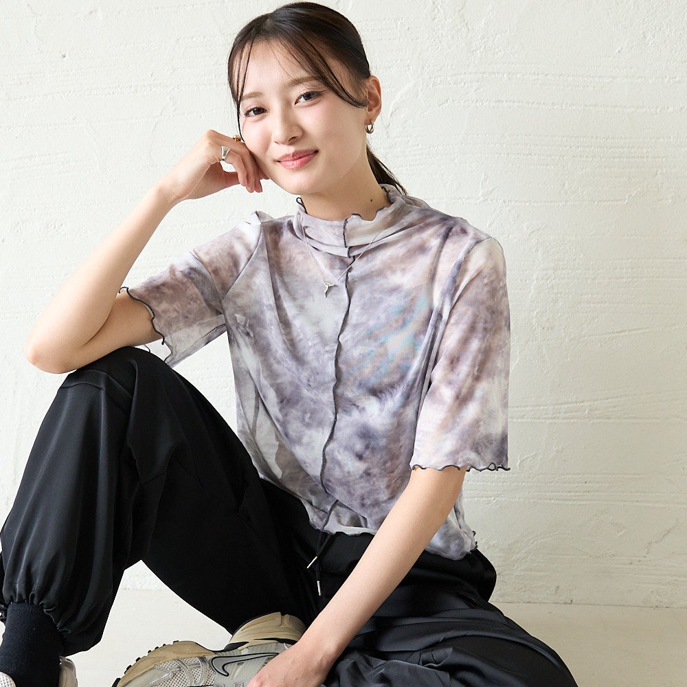 もりのがっこう大人のシアー柄ブラウス