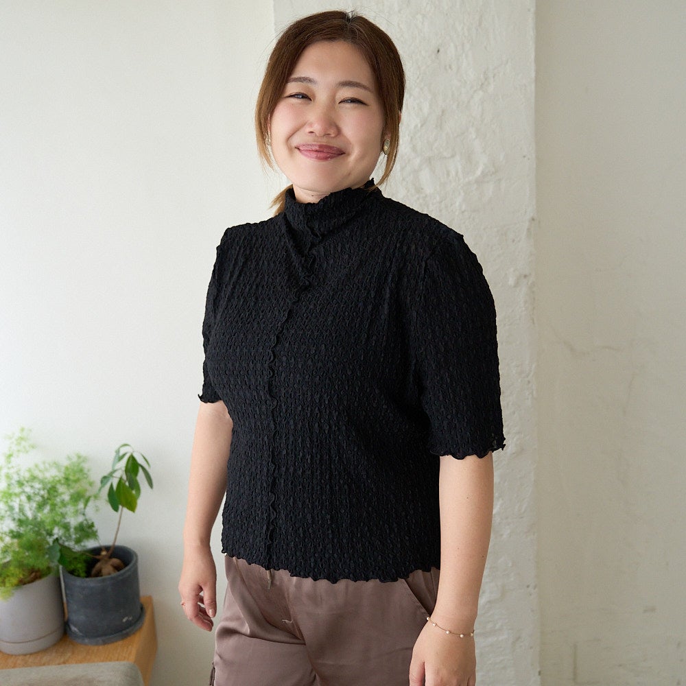もりのがっこう大人のシアー柄ブラウス