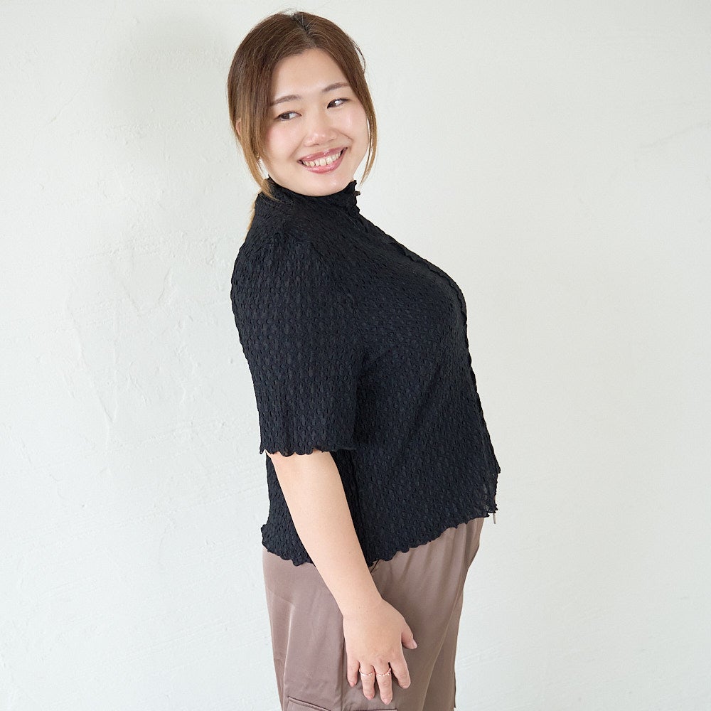 もりのがっこう大人のシアー柄ブラウス