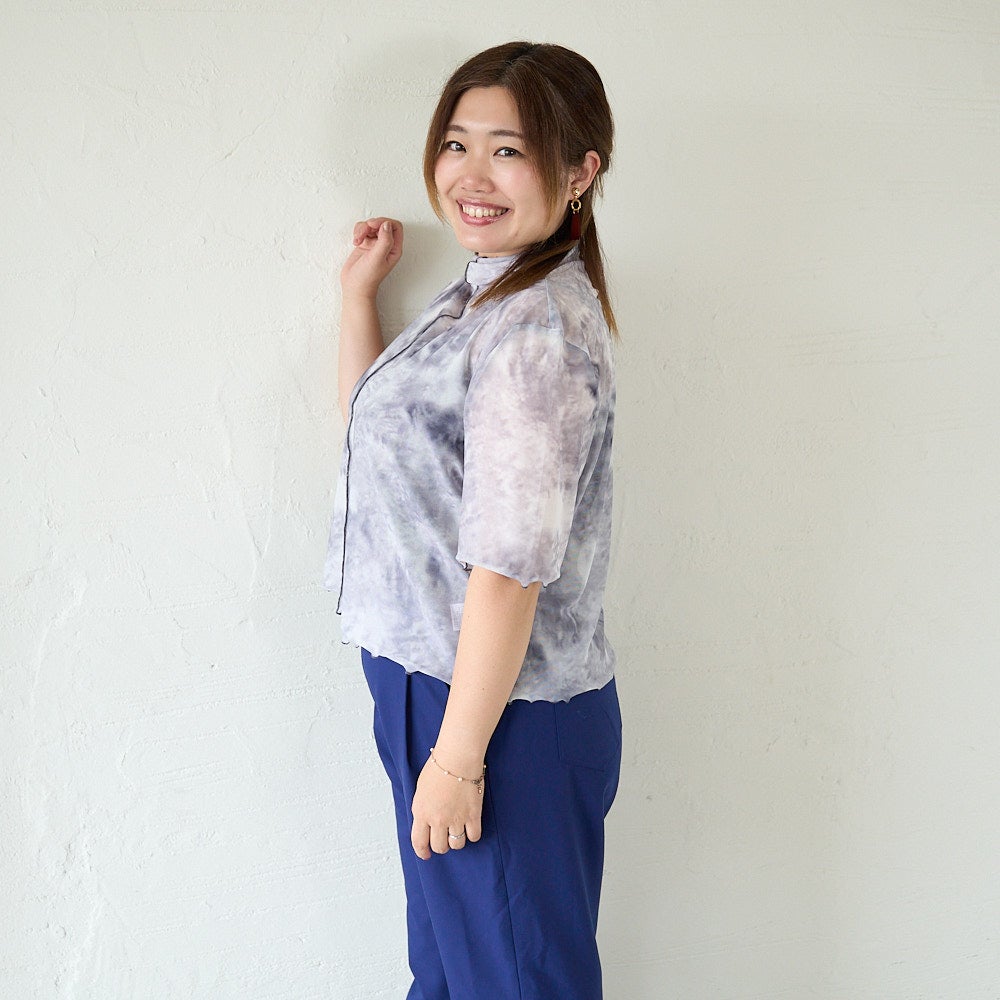 もりのがっこう大人のシアー柄ブラウス