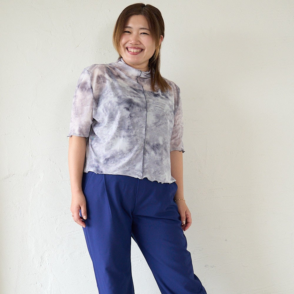 もりのがっこう大人のシアー柄ブラウス