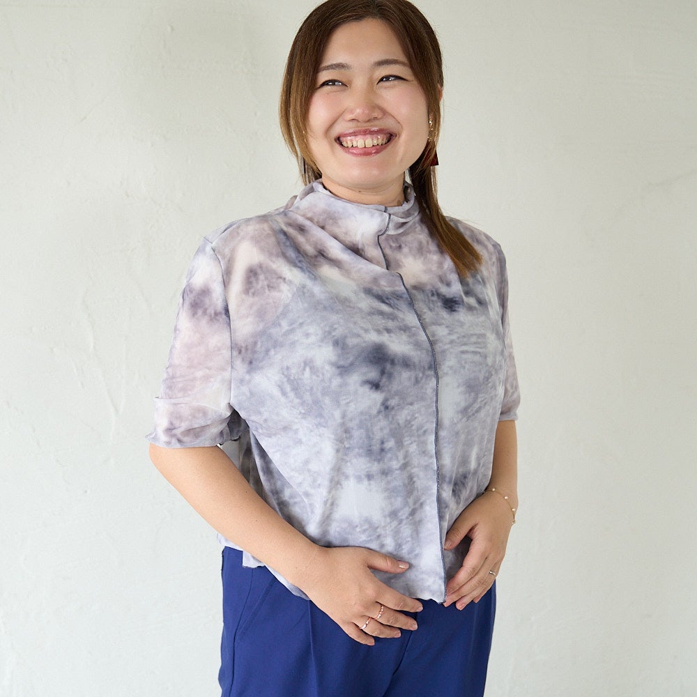 もりのがっこう大人のシアー柄ブラウス