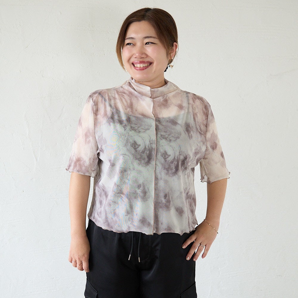 もりのがっこう大人のシアー柄ブラウス