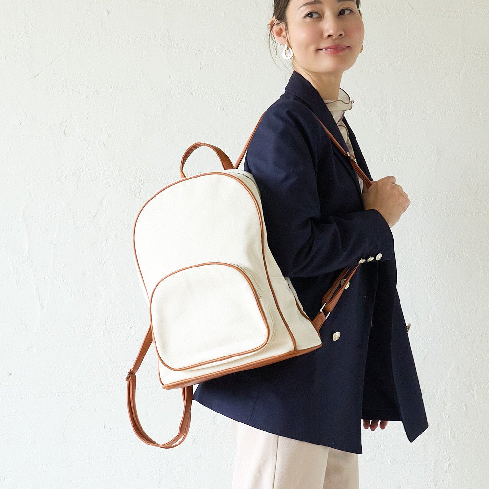 もりのがっこうキャンバスレザーリュック軽量