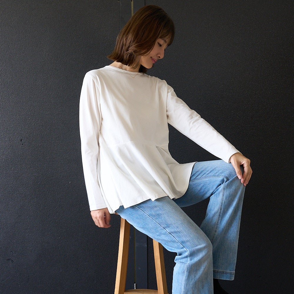 “もりのがっこう　ペプラムシルエット　ロングTシャツレディース"