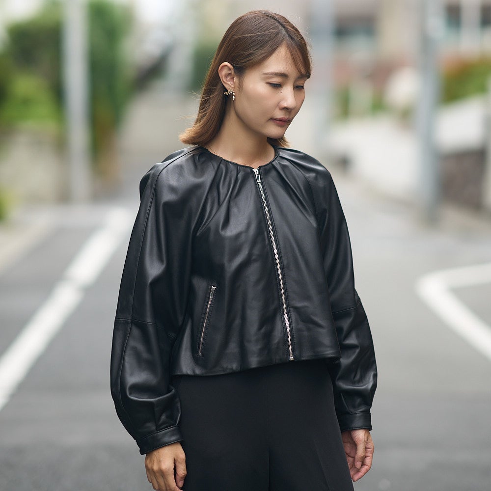もりのがっこう本革レザーギャザージャケット
